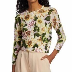 SAMANTHA SUNG Floral Silk Cashmere “Virginia” Cardigan